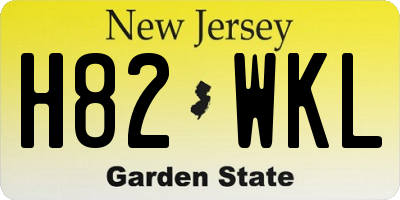NJ license plate H82WKL