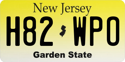 NJ license plate H82WPO