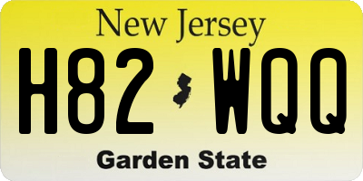 NJ license plate H82WQQ