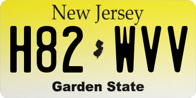 NJ license plate H82WVV