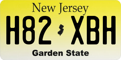NJ license plate H82XBH