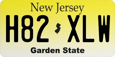 NJ license plate H82XLW