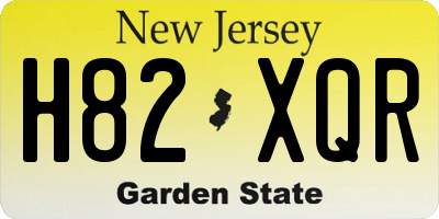 NJ license plate H82XQR