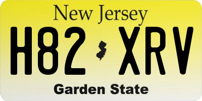 NJ license plate H82XRV