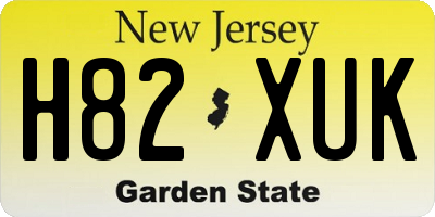 NJ license plate H82XUK