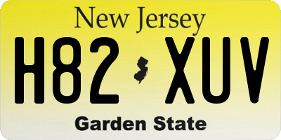 NJ license plate H82XUV