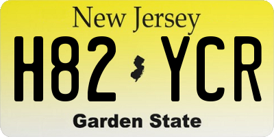 NJ license plate H82YCR