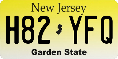 NJ license plate H82YFQ