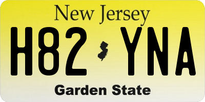 NJ license plate H82YNA