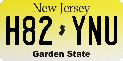 NJ license plate H82YNU
