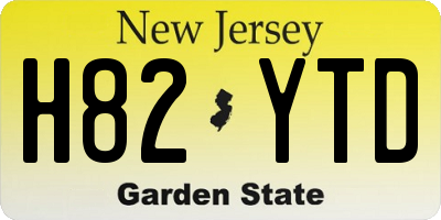 NJ license plate H82YTD