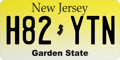 NJ license plate H82YTN