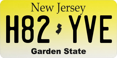 NJ license plate H82YVE