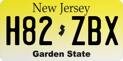NJ license plate H82ZBX