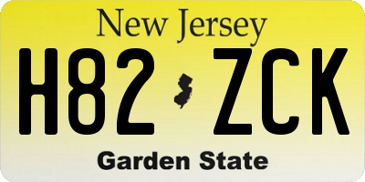 NJ license plate H82ZCK