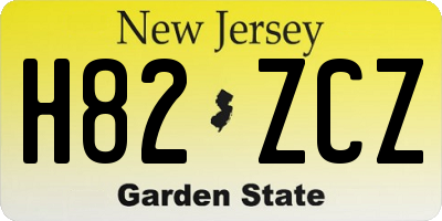 NJ license plate H82ZCZ