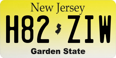 NJ license plate H82ZIW