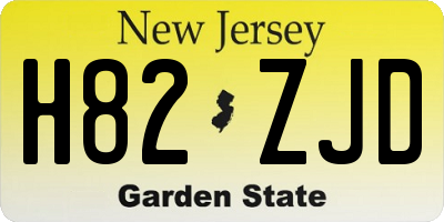 NJ license plate H82ZJD
