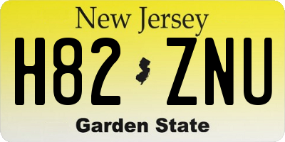 NJ license plate H82ZNU