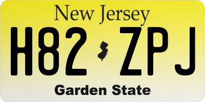 NJ license plate H82ZPJ