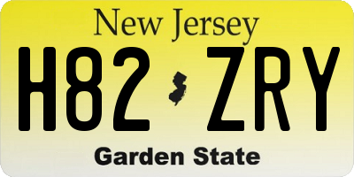 NJ license plate H82ZRY