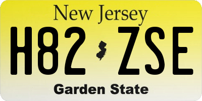 NJ license plate H82ZSE