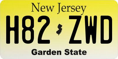 NJ license plate H82ZWD