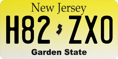 NJ license plate H82ZXO