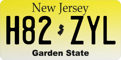 NJ license plate H82ZYL