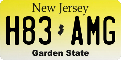 NJ license plate H83AMG