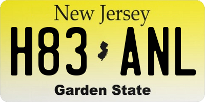 NJ license plate H83ANL