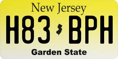 NJ license plate H83BPH