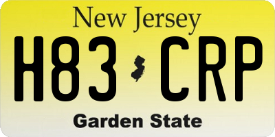NJ license plate H83CRP