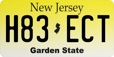 NJ license plate H83ECT
