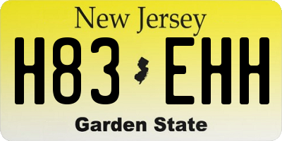 NJ license plate H83EHH