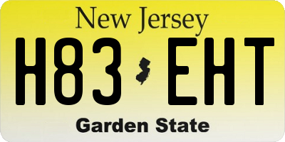 NJ license plate H83EHT