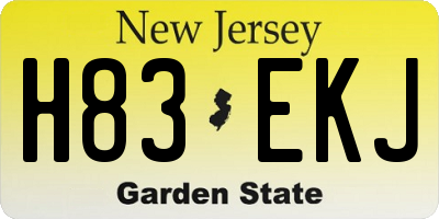 NJ license plate H83EKJ