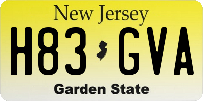 NJ license plate H83GVA