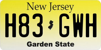 NJ license plate H83GWH