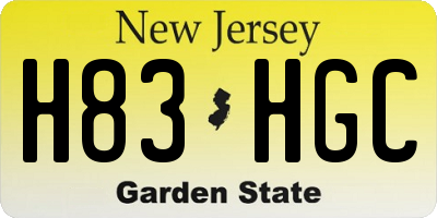NJ license plate H83HGC