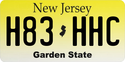 NJ license plate H83HHC