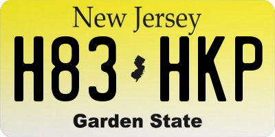 NJ license plate H83HKP