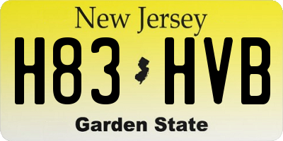 NJ license plate H83HVB