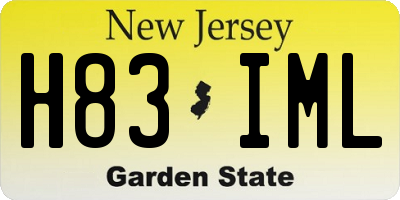NJ license plate H83IML