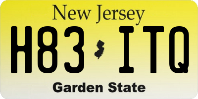 NJ license plate H83ITQ