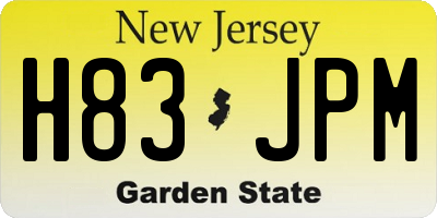 NJ license plate H83JPM