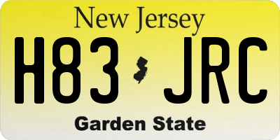 NJ license plate H83JRC