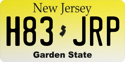NJ license plate H83JRP