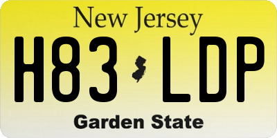 NJ license plate H83LDP