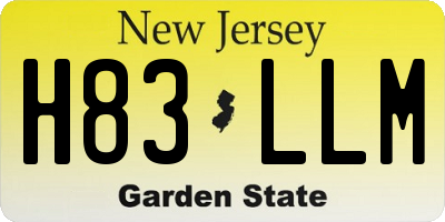 NJ license plate H83LLM